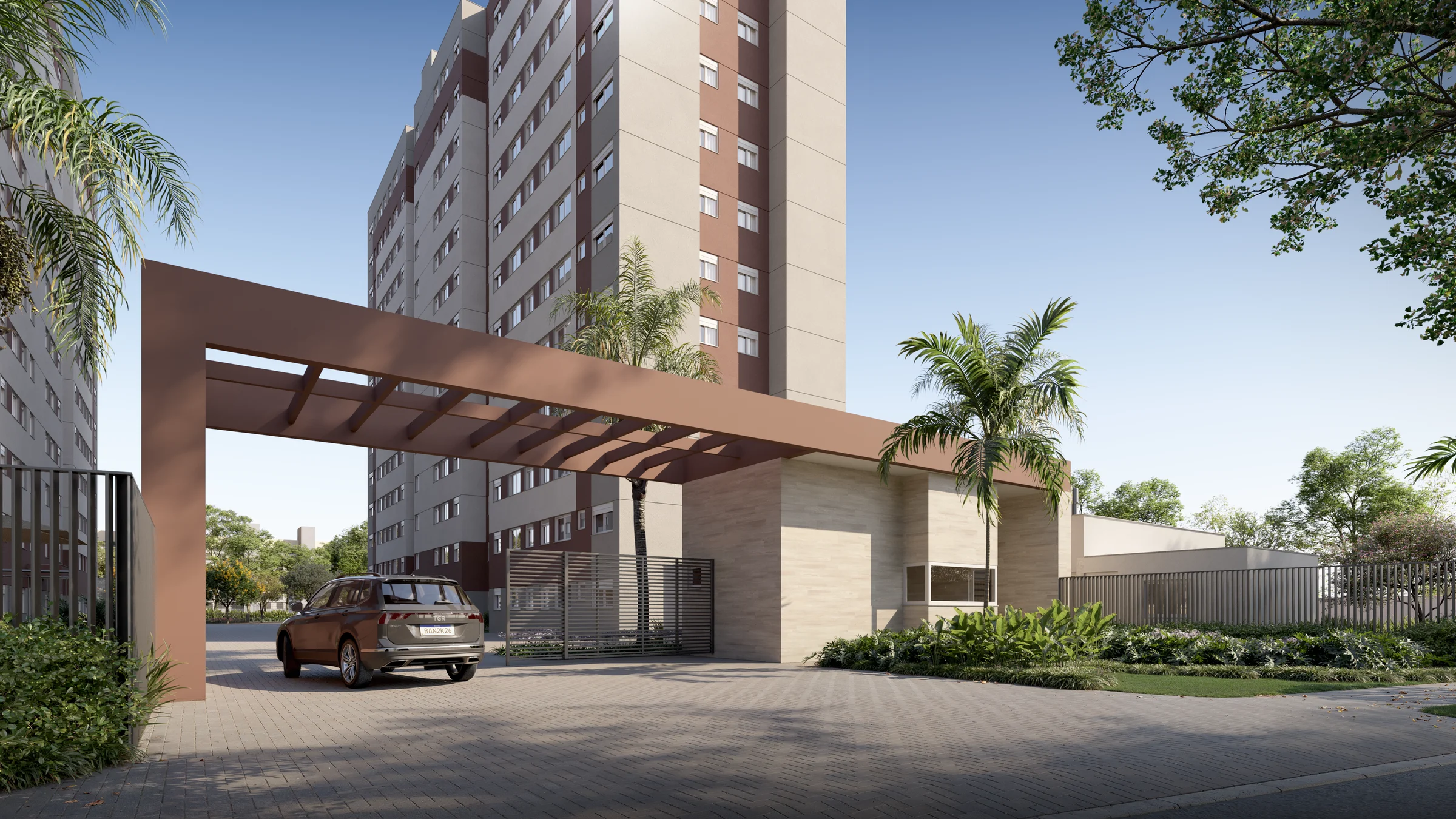 Acesso ao empreendimento — Hi! Canoas, perspectiva ilustrativa